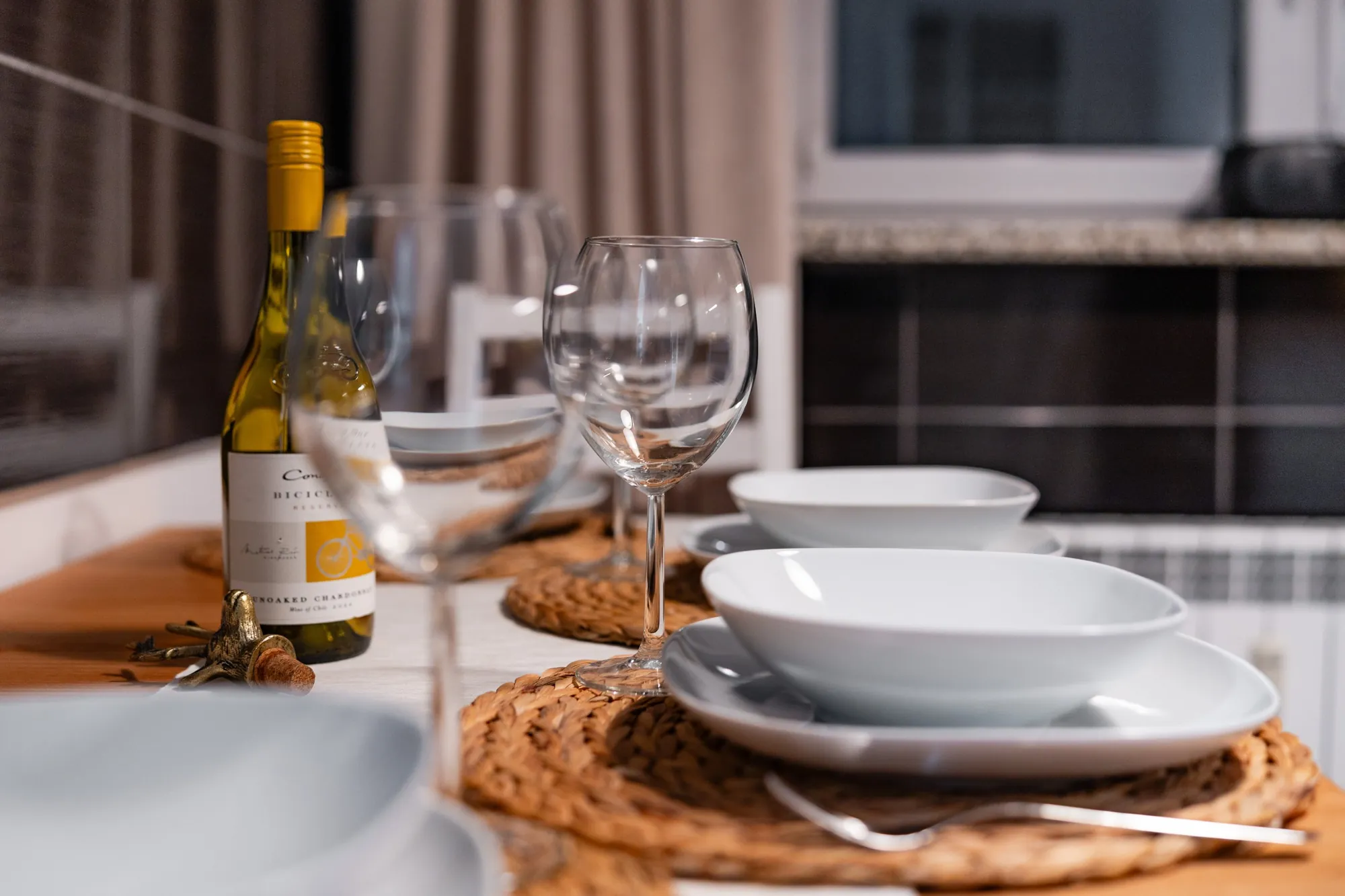 Dinner with wine