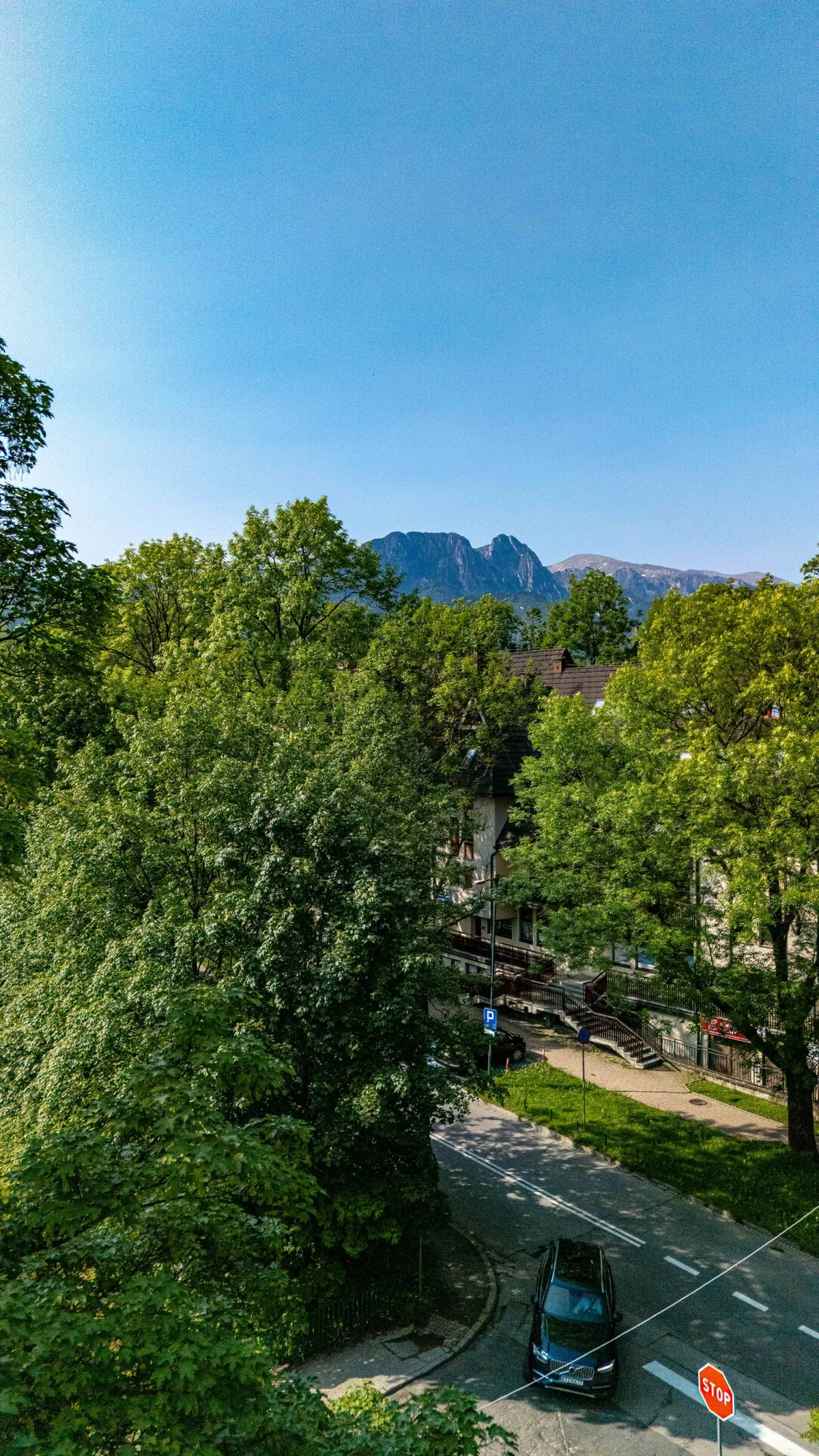 Giewont above Gimnazjalna Street